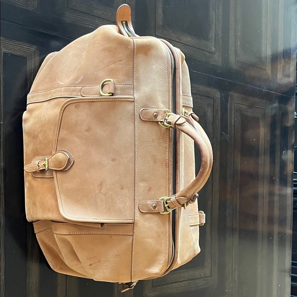 Elegant Tan Mulholland Brothers Weekender Bag - Certified Tuscany Leather